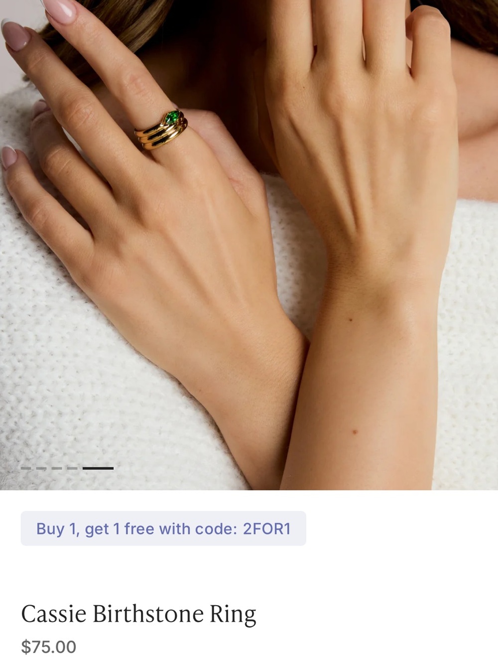 indigo lune gold plated/emerald ring bundle - Picture 11 of 12
